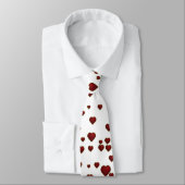 赤バレンタインハートドロップレットメンズタイ ネクタイ (タイ)