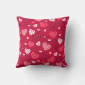 赤バレンタインハートパターン クッション (裏面)
