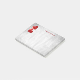 赤バレンタインハートパーソナライズされたノート ポストイット