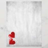 赤バレンタインハートパーソナライズされた紙シート (裏面)