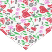 赤バレンタインハートピンクの花テーブルクロス テーブルクロス (アングル)