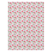 赤バレンタインハートピンクの花テーブルクロス テーブルクロス (正面)