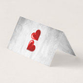 赤バレンタインハート折り畳みカード (裏面)