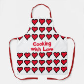 赤バレンタインハート エプロン (正面)