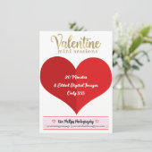 赤バレンタイン金ゴールドミニセッション写真 招待状 (スタンド正面)