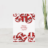 赤バレーボールのキッズスポーツハッピーバースデー カード (正面)