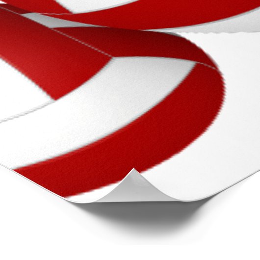 赤バレーボール子供の誕生日パーティー歓迎 ポスター (角)