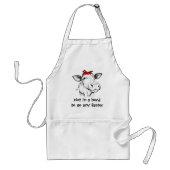 赤バンダナおもしろい牛 スタンダードエプロン (正面)