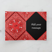 赤バンダナグリーティングカードテンプレート サンキューカード (内部)