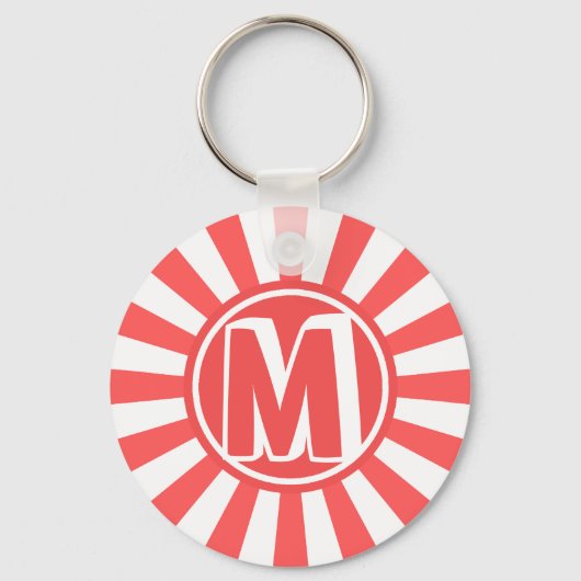 赤バーストモノグラムの キーホルダー (正面)