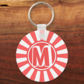 赤バーストモノグラムの キーホルダー (正面)