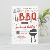 赤バーベキューベイビーシャワーBaByQ BBQ 招待状 (スタンド正面)