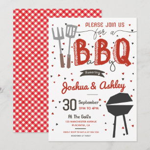 赤バーベキューベイビーシャワーBaByQ BBQ 招待状