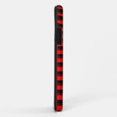 赤パタパーソナライズされたーンストライプの Case-Mate iPhoneケース (裏面/右)