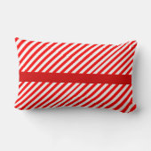 赤パタモノグラムのーンストライプの(ハート付) ランバークッション (裏面)