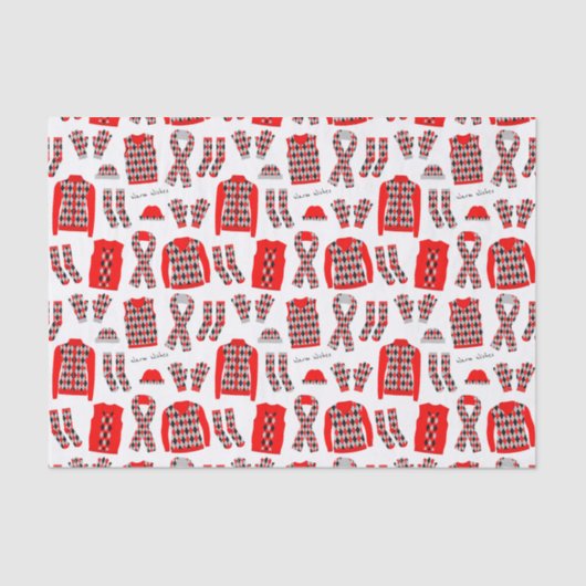 赤パターアーガイルン項目ティッシュペーパー 薄葉紙 (正面)