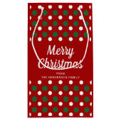 赤パターモダンンのメリークリスマス スモールペーパーバッグ (裏面)