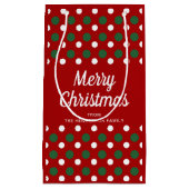赤パターモダンンのメリークリスマス スモールペーパーバッグ (正面)