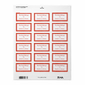 赤パターン蔵書票 ラベル (フルシート)