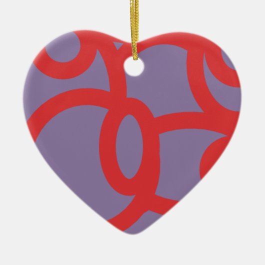 赤パターン646 セラミックオーナメント (正面)