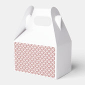赤パターン(の模様が)あると茶色のモチーフの敷物 フェイバーボックス (正面サイド)