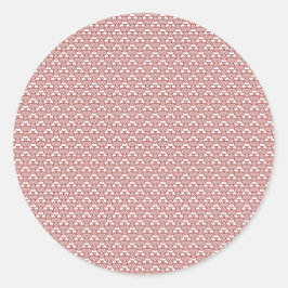 赤パターン(の模様が)あると茶色のモチーフの敷物 ラウンドシール
