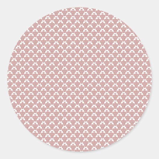 赤パターン(の模様が)あると茶色のモチーフの敷物 ラウンドシール (正面)