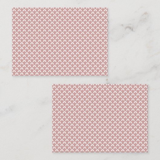 赤パターン（の模様が）あると茶色のモチーフの敷物 予約カード (正面/裏面)