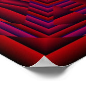 赤パターン（の模様が）あるサイケデリック ポスター (角)