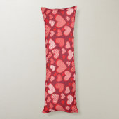 赤パターン（の模様が）ある君のハート ボディピロー (裏面 (縦))