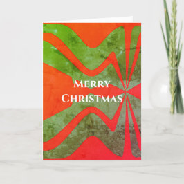 赤パターン（の模様が）ある緑の垂直音波クリスマス カード