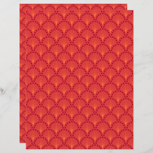 赤パター日本のンはかりで測スクラップブック紙 (正面/裏面)