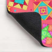 赤パッチワークキルトブロックマウスパッド マウスパッド (コーナー)