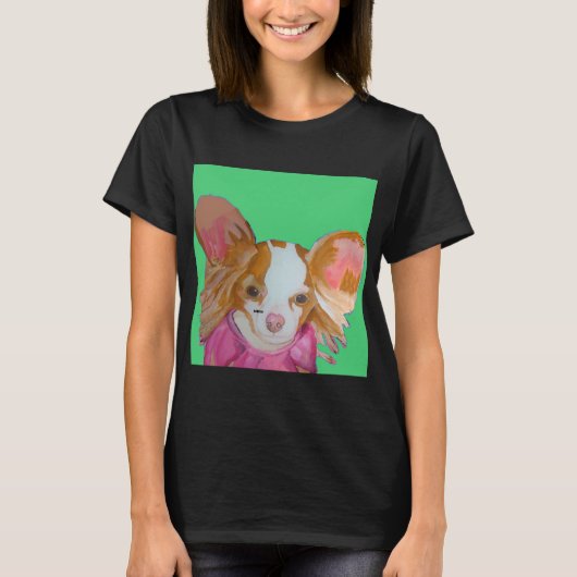 赤パピヨングリーン Tシャツ (正面)