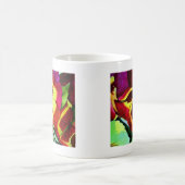 赤パンジー水彩花オリジナルアート コーヒーマグカップ (中央)
