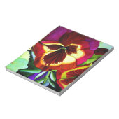 赤パンジー水彩花オリジナルアート ノートパッド (回転)