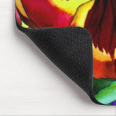 赤パンジー水彩花オリジナルアート マウスパッド (コーナー)