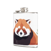 赤パンダかわいいかわいい動物の眠リラックスり フラスク (左)