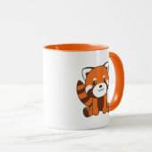 赤パンダかわいい動物子供へかわいい マグカップ (正面右)