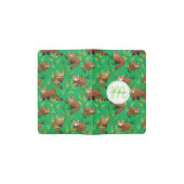 赤パンダと竹の葉パタン&モノグラム ポケットMoleskineノートブック (オープン)