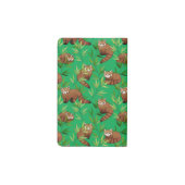 赤パンダと竹の葉パタン&モノグラム ポケットMoleskineノートブック (裏面)