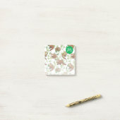 赤パンダと竹の葉パタン&モノグラム ポストイット (デスク上)