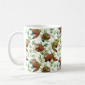 赤パンダと竹葉の模様 コーヒーマグカップ (左)