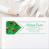 赤パンダと竹葉の模様 ラベル (インサイチュ)