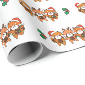 赤パンダのクリスマスアニマルかわいい赤パンダ ラッピングペーパー (ロールコーナー)