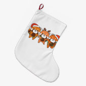 赤パンダのクリスマスアニマルかわいい赤パンダ ラージクリスマスストッキング (正面 (吊り時))