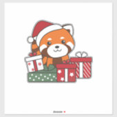 赤パンダのクリスマスギフト冬の赤パンダ シール (シート)