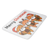 赤パンダのクリスマスレッドパンドラ(PANDA)メリークリスマス バスマット (アングル)