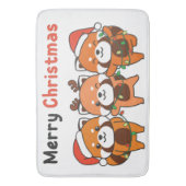 赤パンダのクリスマスレッドパンドラ(PANDA)メリークリスマス バスマット (正面縦)