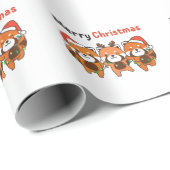 赤パンダのクリスマスレッドパンドラ(PANDA)メリークリスマス ラッピングペーパー (ロールコーナー)